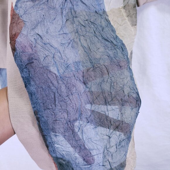 Vintage R&M Richards by Karen Kwong Colorful Earth Tones Modest Sheer Top 10 - Picture 9 of 15